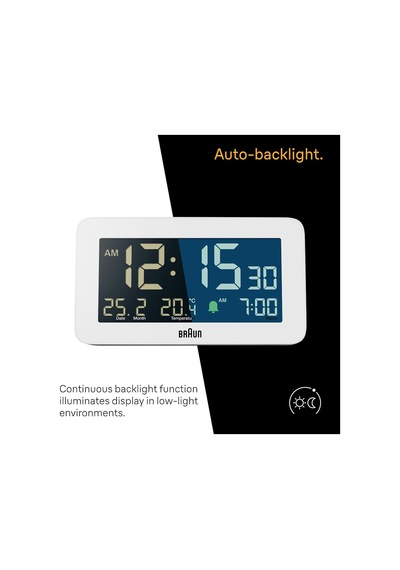 Tarih, Ay Ve Sıcaklık Göstergeli Dijital Çalar Saat, Negatif Lcd Ekran, Hızlı Set, Crescendo Bip Alarmı, Beyaz Model, Bc10w Diğer