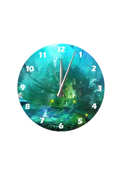 Ti-play Antik Deniz Kenti 30x30cm Akrilik Dekoratif Modern Duvar Saati ÇOk Renkli