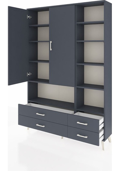 Arges Dolap 10 Raflı 4 Çekmeceli 2 Kapaklı 132x30x195 Antrasit-antrasit/antrasit Antrasıt/antrasıt Arges Dolap 10 Raflı 4 Çekmeceli 2 Kapaklı 132x30x195 Antrasit-antrasit/antrasit Antrasıt/antrasıt