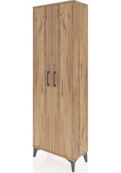 Arges Dolap Tek Raflı 2 Kapaklı Tek Askılı 60x30x182 Çam-çam Çam