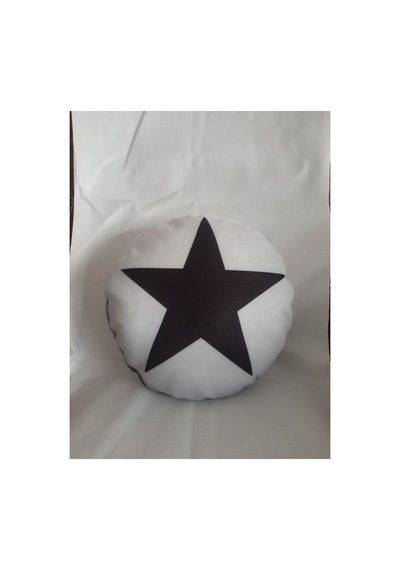 Star - Yıldız Desenlı Tasarım Yastık Gri
