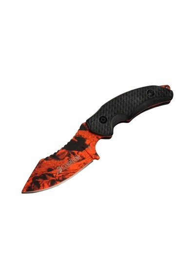 156b Turuncu Desenli Kamp Bıçağı 19 Cm - Kılıflı