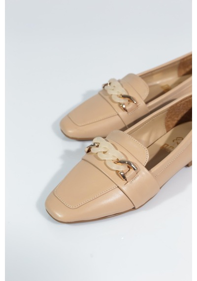 Dgn 5007-23y Kadin Burgu Tokali Loafer Nude