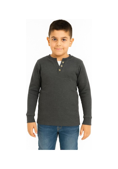 Düğme Detaylı Mevsimlik Uzun Kollu Kaşkorse Kumaş Sweatshirt Füme Renk Erkek Çocuk-90802 Füme Düğme Detaylı Mevsimlik Uzun Kollu Kaşkorse Kumaş Sweatshirt Füme Renk Erkek Çocuk-90802 Füme