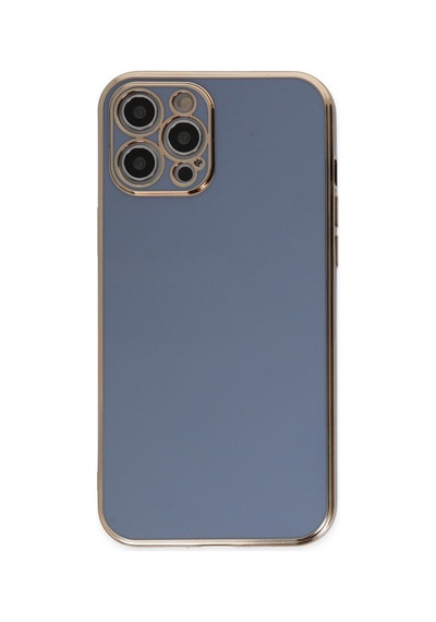 Apple iPhone Uyumlu   12 Pro Max Kılıf Volet Silikon - Mavi