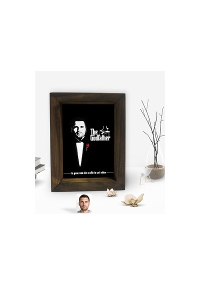 Kişiye Özel Godfather Baba Silüet Tasarımlı Dekoratif Doğal Masif (500759968)