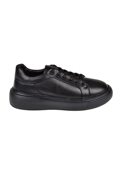 Pullman Hakiki Deri Kadın Spor Ayakkabı Sneaker Ahu-3090 Siyah