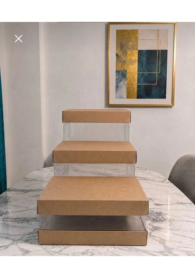 Asetat Gelin&damat Çeyiz Bohça Kutusu Kraft 3'lü Set 1 Takım Şeffaf Katlanabilir Demonte Söz Nişan Hediyelik Ölçüler Büyükboy:33 33 40cm Orta Boy: 33 33 25cm Küçük Boy: 33 33 15cm