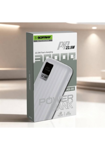 Ag05-001 Ag05-001 30.000 Mah P.bank 22.5w Type-c + Usb Çıkışlı BEYAZ