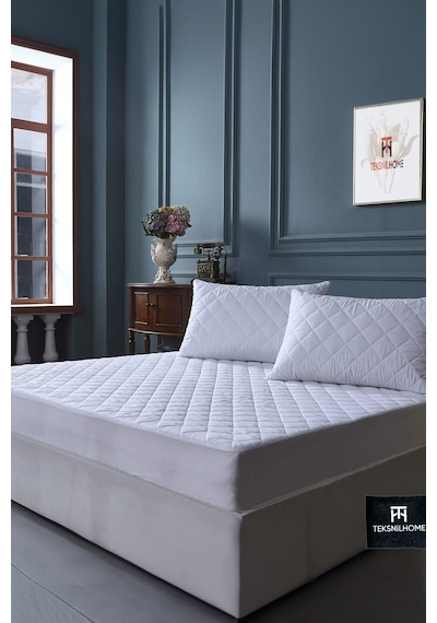 Yumuşak 4 Adet Kapitone Yastık 800 Gram Fermuarlı Yastık Kılıflı 50 X 70 Cm Beyaz
