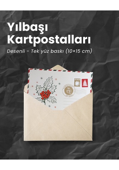 Yılbaşı Kokina Temalı Kartpostal Seti, Yeniyıl, Noel, Tebrik Ve H