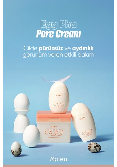 Cilde Aydınlık Ve Pürüzsüz Görünüm Kazandıran Gözenek Karşıtı Krem A'pıeu Egg Pha Pore Cream