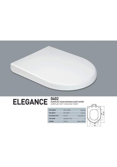 Nkp Elgance Yavaş Kapanan Klozet Kapağı - Duroplast