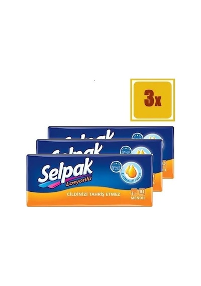 Selpak Losyonlu Mendil 10'lu 3 Paket