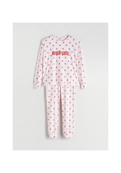 Lcw Young Pembe Bisiklet Yaka Yılbaşı Temalı Kadın Pijama Takımı