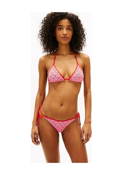 Tommy Hilfiger Kadın Triangle Baskı Detaylı Bikini Üstü-16080 Gül Rengi