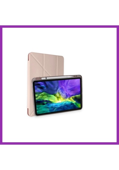 Bezos İpad Pro 11 2021 Kılıf Kalemlikli Hugo Tablet Kılıfı - Rose Gold Bty