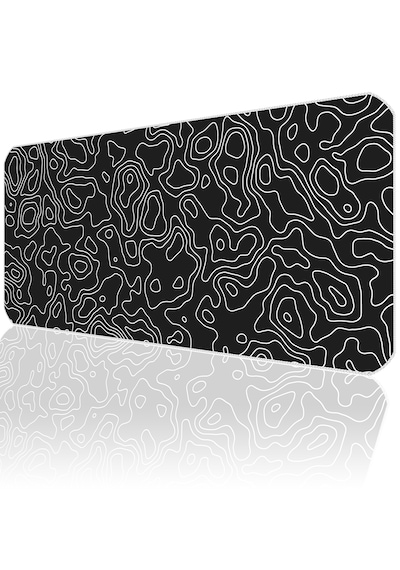 90x40cm Black Topography Map Xxl Büyük Boy Gaming Oyuncu Mousepad