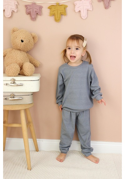 MiaBaby Kaşkorse Mevsimlik Pijama Takım gri
