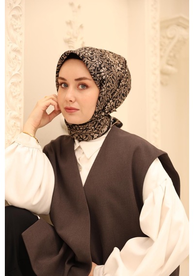 Silk Home Twill İpek Eşarp - 11464-30 Siyah Vizon Siyah Vizon
