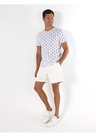 Colin'S Regular Fit Baskılı Beyaz Erkek Kısa Kol Tişört Cl1053562_Q1.V1_Wht