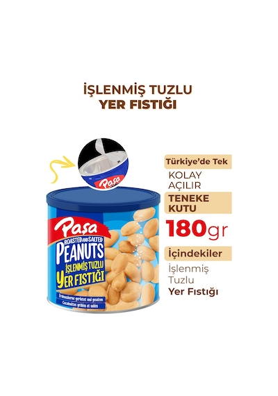 Paşa Kuruyemiş Kavrulmuş Yer Fıstığı Teneke 180 G