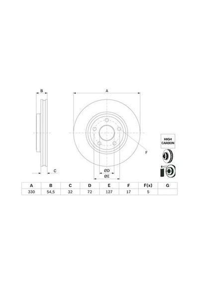 Jeep G. Cherokee Wk2 3.0crdi 2013-2019 Bosch Ön Disk 330mm 2 Adet