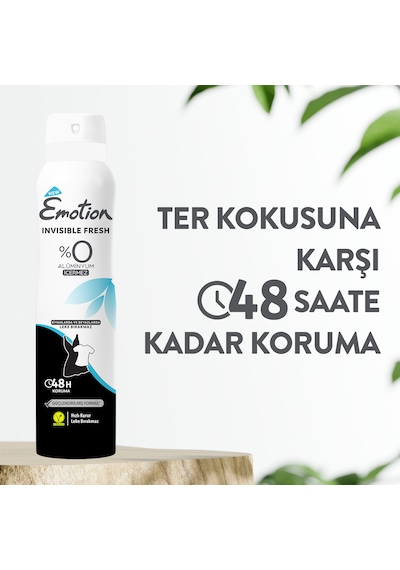 Emotion Invisible Fresh Black & White Kadın Sprey Deodorant 6 x 150 ML