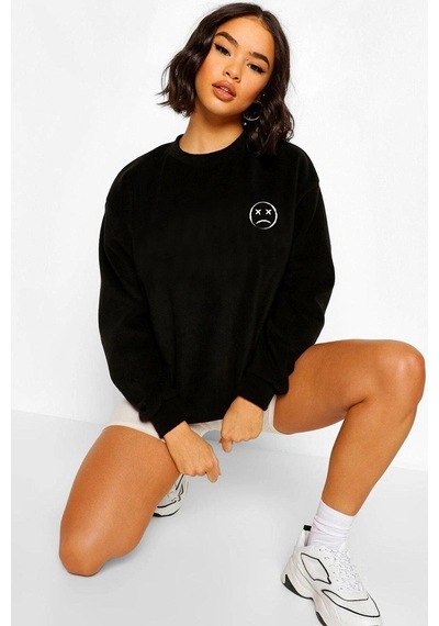 Startmore Bad Mood Oversize Siyah Sweatshirt Tarzsokak44 Siyah