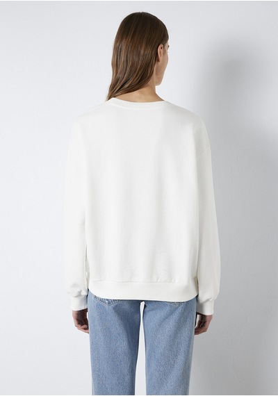 Mavi - Mavi Nakışlı Ekru Sweatshirt 1s10366-70057 Ekru