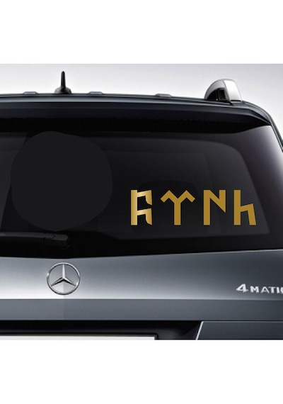 Göktürkçe Türk Yazısı Sticker - Araba Oto Motosiklet Karavan Sticker - 00348 10X2,5 Cm