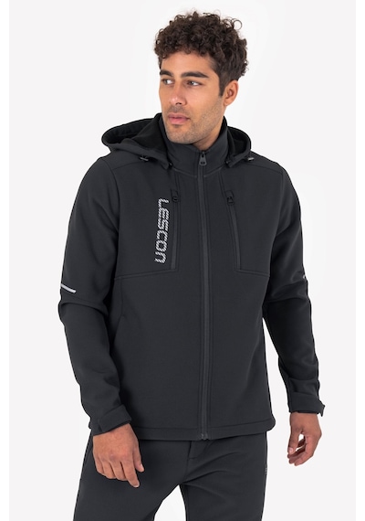 Lescon Siyah Erkek Softshell Fermuarlı Üst 23k-1065 Çok Renkli