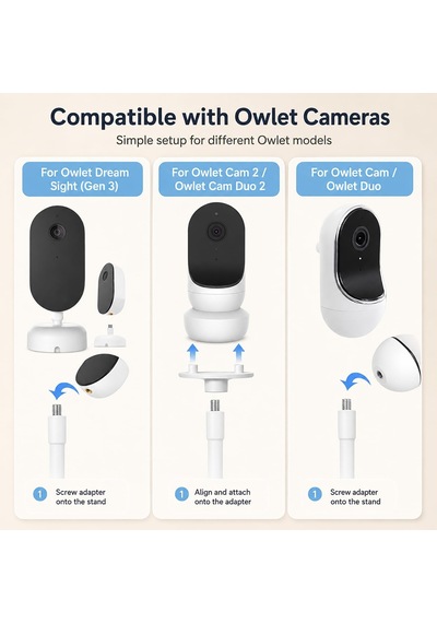 Bebek Monitörü Zemin Standı Bebek Optik İle Uyumlu, Nanit Pro, Owlet Cam/cam 2 Bebek Monitörü, Ayarlanabilir Yükse Genel