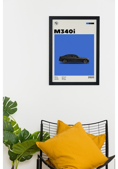 Bmw M340i 2020 Model V1 Car Serie Özel Tasarım Siyah Çerçeveli Tablo Poster