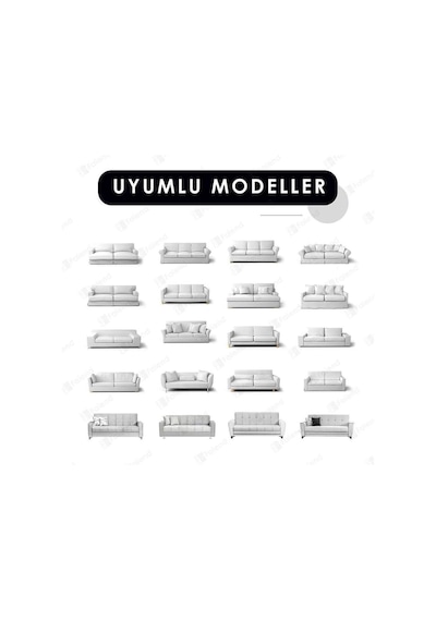 Kadife Lastikli 3 3 1 1 Koltuk Örtüsü Takımı Kanepe Kılıfı Çekyat Örtüsü Kılıfı Antrasit 180 X 230 Diğer