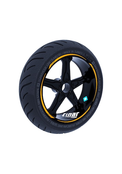 Taksi Sarısı 4 Parçalı Keskin Jant Şeridi Sticker Çınar Extreme