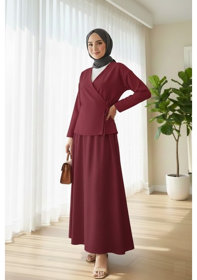 Unika Boutique Etekli İkili Takım Bordo
