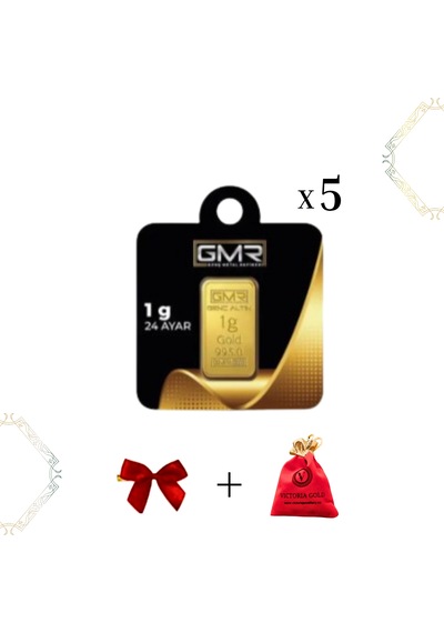 5 Adet 1 Gr 24 Ayar  Altın Gmr