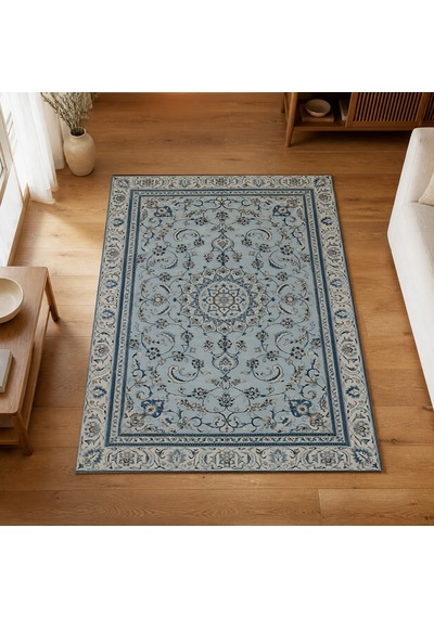 Kartela Halı Suma Halı Jüt Taban Dokuma Halı Mavi - 120 X 180 Cm