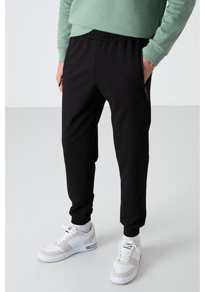 Tommylife Standart Kalıp 2li Paket Siyah-gri Melanj Erkek Eşofman Alt - 84587 Gb Melanj-siyah/siyah