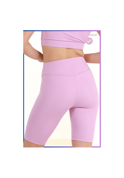 Missmaral Kadın Yüksek Bel Toparlayıcı Tayt Kısa Spor Şort Deniz Havuz Spor Biker Shorts Lila 1070 Lila