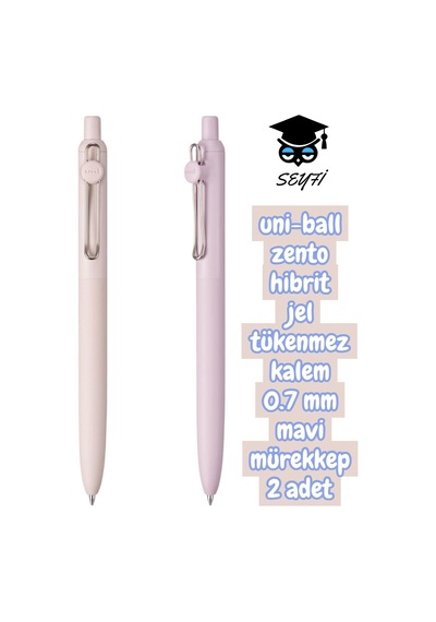 Ayrex Seyfikirtasiye Uni-ball Zento Hibrit Jel Tükenmez Kalem, 0.7 Mm, Mavi Mürekkep, 2 Adet Genel