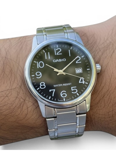 Casio Mtp-v002d-1b Takvimli Klasik Erkek Kol Saati Metalik