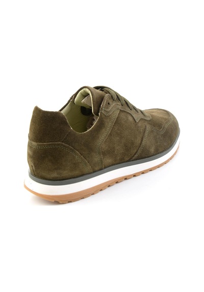 Bambi Haki Süet Hakiki Deri Erkek Sneaker E01774003502