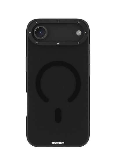 Apple Uyumlu iPhone 17 Air Kılıf M-safe Şarj Özellikli Youngkit Hidden Sand Serisi Kapak Siyah Siyah