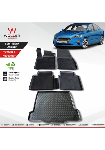 Ford Focus 5 Sedan Paspas Bagaj Havuzu 2018 2025 Arası 3d Ultraflex Set