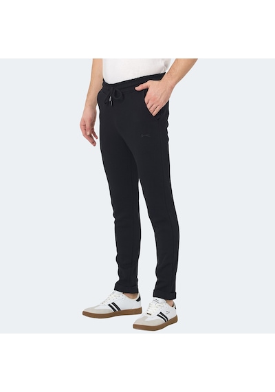Slazenger BLAZEWAY Erkek Cepli Dar Paça Siyah Eşofman Altı
