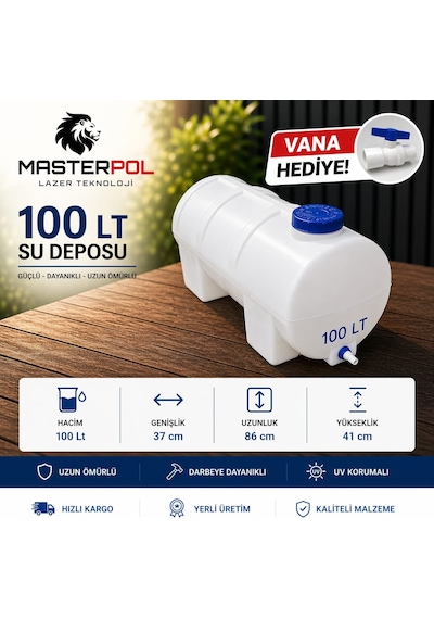 100 Lt Yatay Su Deposu Tankı Bidonu Karavan