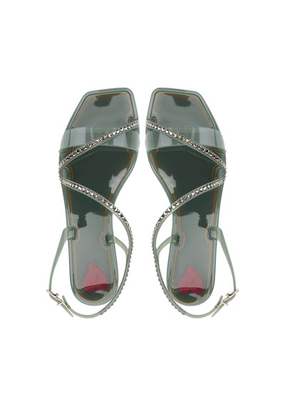 Menghi Kadın Pvc Yeşil Düz Sandalet 774 810e Bn Sndlt Y25 Bırch Yeşil