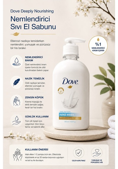 Dove Deeply Nourishing Nemlendirici Sıvı El Sabunu 500 Ml